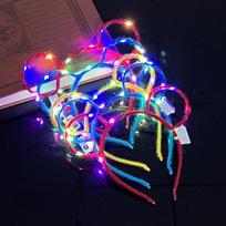 Šviečiantis lankelis plaukams LED triušio ausys galvos juosta Šviečianti katės ausys plaukų juosta LED šviesos žaislas C-Random colors