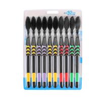 10-Pack Bamboo Charcoal Toothbrushes with Nano Technology and Soft Bristles juoda