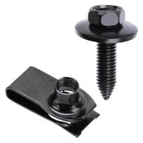 Universalus 8mm sriegiuotas varžtas ir U formos veržlės spaustukas DIY automobilio šoninio sijono laikiklio tvirtinimui Metalinė konstrukcija black