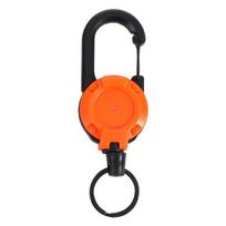 Portable Retractable Keychain Carabiner Badge Holder Strong Load-bearing Compact Size Portable Telescopic Keychain Clip Camping Accessories oranžinė