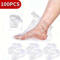 100 vnt. Vienkartiniai plastikiniai pėdų užvalkalai – Neperšlampami parafino vaško vonelės įklotai, Drėkinančios kojinės pedikiūrui, SPA 100pcs