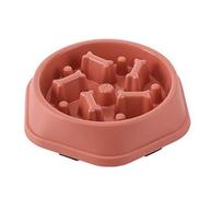 Slow Feeder Dog Bowl Anti-Choking Puzzle Dog Food Bowl Anti-Slip Slow Feeding Dish for Dogs And Cats M rožinė