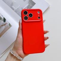 Silicone Shockproof Phone Case for Iphone 17 Air 16 Pro Max 15 Plus 14 Pro 13 12 11 Camera Lens Protective Minimalist Frosted Phone Cover Accessories iphone 17 pro max raudona
