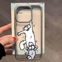 Mielas S-Simons-Cat dėklas telefonui iPhone 17 16e 16 15 14 13 12 11 Air Pro Max X XR XSMAX 8 7 Plus prabangus skaidrus minkštas galinis dangtelis iPhone 11