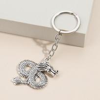 1vnt Cinko lydinio Dragon Charms Raktų pakabukai Raktų pakabukai Rankų darbo vestuvinės dovanos Suvenyrai 45x38mm P-K1417-B13269