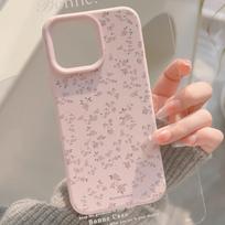 Rožinis gėlių rašto silikoninis telefono dėklas, skirtas iPhone 17 17Air 16 15 14 Plus 13 12 11 Pro Max, atsparus smūgiams buferis, galinis dangtelis iphone 17 rožinė
