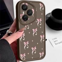 Soft TPU Phone Case For Honor 400 Pro 200 Pro X8c X9c Smart X6a X6b X6c Magic7 Lite Pink Bowknot Printed Silicone Protect Cover Honor X6c