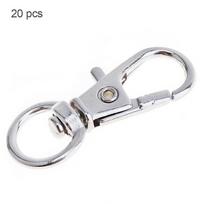 20 Pcs Small Lobster Claw Clasps, Nickel Iron Metal Buckles, Classic Connectors for Key Chains, Outdoor Backpacks and Handbag Accessories white