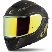 Motociklo šalmas Cassida Integral GT 2.1 Flash matinis juodas / metalinis auksinis / tamsiai pilkas