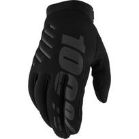 Vyriškos motokroso pirštinės 100% Brisker juodos - Juoda