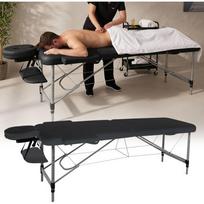 2 dalių aliuminis masažo stalas inSPORTline Morrani (186 × 60 × 62,5–85,5 cm) - Juoda