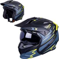 Atverčiamas motociklo šalmas W-TEC Badalone Graphic - Matně černá-žlutá