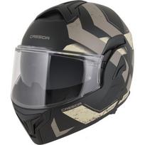 Atverčiamas motociklo šalmas Cassida MultiFlip Korp P/J - černá matná/písková/khaki