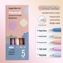 Blue Fruit Morandi Insta-Ready Quick-Dry Student Annotation Ballpoint Pen for Bullet Journals & Highlights 0.5mm