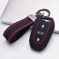 Raktų pakabuko dangtelis Peugeot 3008 5008 208 308 408 508 4008 C3 su raktų pakabuku, atsparus įbrėžimams paviršius, smūgiams atspari konstrukcija, minkšta rankena juoda
