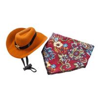 1 Set Cat Cowboy Costume, Adjustable Cowboy Hat And Retro Bandana Scarf, Cute Cat Cowboy Outfit for Cats Small Dogs, Western Style Pet Accessories S B