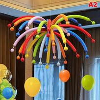 Long Strip Balloons Multicolor Dopamine Firework Style for Kids Birthday Wedding Festival Party Supplies A2 red