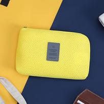 Polyamide Travel Cable Organizer Bag, Multi-Pocket Storage Case for USB Earphones Chargers Electronics geltona