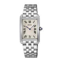 SEIKO wristwatch ladies rectangular face quartz SWR083 silver overseas model
