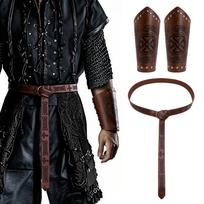 Renesanso Kostiumas Vikingų Kostiumo Aksesuarų Rinkinys Viduramžių Pirato Odinis Diržas Apyrankės Cosplay Helovino Kostiumai