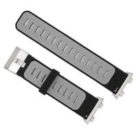 Sport Watch Strap Soft Silicone Bracelet Breatable Watchband for     46mm(Black Gray )