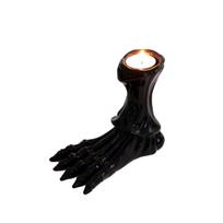 Resin Craft Decorative Candle Holder Skeleton Foot Shaped Candle Stand Home Ornament Tabletop Decoration Gift Item One Size juoda