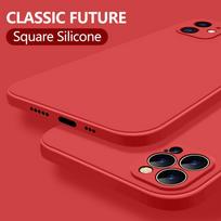 Naujas minkštas skysto silikono telefono dėklas su fotoaparatu, atsparus smūgiams, skirtas iPhone 16 14 Pro 15 12 Pro MAX 11 Pro SE 2 2020 XR XS 7 8 Plus 6s iPhone 11 raudona