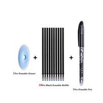 12/55 vnt./rinkinys Nutrinami rašikliai, papildomi strypai, 0,5 mm plaunama rankena Biuro mokyklos rašymo reikmenys 12PCS black set