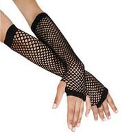 Punk Goth Lady Disco šokių kostiumas nėriniai be pirštų tinklinės pirštinės BK juoda