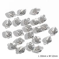 10-50 vnt. Meilės širdies pakabukas, metalinis sidabrinis žavesys, skirtas pasidaryk pats, karoliai, apyrankės, papuošalų kūrimo priedai 03 10×12mm 10pcs sidabras