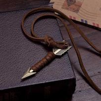 Madingi vintažiniai pankų papuošalai, vyriški strėlės pakabukai Choker karoliai, odinė grandinėlė