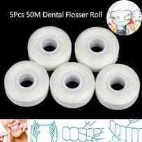 5Roll 50M dantų siūlas burnos higieninis siūlas dantų valymo mėtų dantų vaškas balta