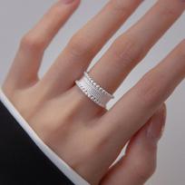Foxanry Minimalistiniai netaisyklingi pirštų žiedai moterims poroms Geometriniai rankų darbo madingi elegantiški vakarėlių papuošalai dovanos 17mm sidabras