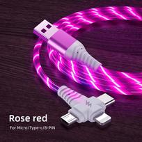 3in1 USB duomenų kabelis skirtas iPhone16 15 14 13 12Pro 11 greito įkroviklio įkrovimo laidas-c, skirtas Samsung Poco X6 X7 Xiaomi 14 15 Redmi NOTE 14 Micro USB laidas 2m raudona