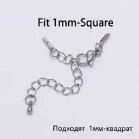 5 vnt / siunta Tinka 1–5 mm odiniams laido spaustukams iš nerūdijančio plieno grandinės prailginimo omarų užsegimo jungtis, skirta „pasidaryk pats“ papuošalų kūrimo apyrankei 1mm