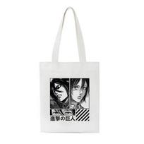 Anime tamsus gotikinis moteriškas krepšys Attack on Titan drobinis krepšys Japoniškas didelės talpos laisvalaikio pirkėjo krepšys Harajuku moteriškas pečių krepšys 24*26cm