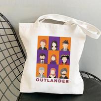 Pirkinių krepšys Outlander Personažų Ikonų Krepšys Harajuku moterims Pirkinių Krepšys Drobės Pirkinių Krepšys mergaitės rankinė Rankinė Nešiojamas Krepšys Pečių Krepšys 24*26cm
