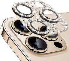 Deimantinis fotoaparato objektyvo apsauginis dėklas, skirtas iPhone 14 13 12 Pro Max grūdinto stiklo metalinis fotoaparato dangtelis iPhone 14 Pro Plus 13 mini objektyvo dėklas For iPhone 14 auksas