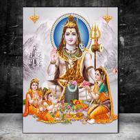 Indian Elephant God Paints Gold Ganesha Temple Poster on Canvas Modern 21cm×30cm NoFrame