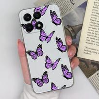 Telefono dėklas „Honor Magic5 Pro 9S 9X Pro 20S 30S X8a X7a 8A Pro“ galinis dangtelis „Butterfly“ gėlė, skaidrus, atsparus smūgiams, minkštas silikonas, skirtas „Honor“ buferiui Honor 10i