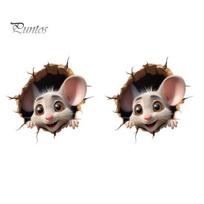2 vnt 3D animacinių filmų pelės katės sienų lipdukai Lipnūs nuimami vandeniui atsparūs aukštos kokybės PVC medžiagos nusidėvėjimui atsparūs lipdukai D