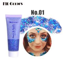 Fit Colors Sequenant Gel Undinėlės žvynai Veidas, Kūnas Lūpos Sequenant Akių šešėliai Akių šešėliai Peris Ilgalaikis Sceninis makiažas 01