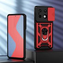 KEYSION atsparus smūgiams dėklas, skirtas Xiaomi POCO X6 Pro M6 Pro Slide kameros apsauginis žiedas telefono dangtelis, skirtas Redmi Note 13 4G 13 Pro + 5G for Redmi Note 13 raudona