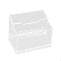 Akrilinis stalo vitrininis vizitinių kortelių laikiklis Skaidrus konteineris Organizatorius Vardo kortelių stovas biurui 2Slot 10.5x6.6x6.3cm