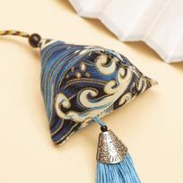 Dragon Boat Festival Wormwood Zongzi Sachet Wormwood Leaf Triangle Zongzi Sachet Small Gift Hanging Blessing Zongzi dangaus mėlyna spalva