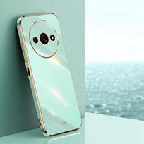 Prabangus padengtas kvadratinis telefono dėklas, skirtas Redmi A3, minkštas silikonas, atsparus smūgiams telefono dėklas, skirtas XIAOMI POCO C61 Redmi A3 for Redmi A3 žalia