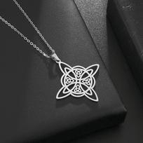 Išraiškingas mados airiškas keltų mazgo brangakmenio pakabukas iš nerūdijančio plieno raganavimo raganos mazgo vėrinys vyrams moterims amuletai AL19043-Silver