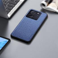 Dėklas skirtas Xiaomi 13T Pro 5G funda Tekstilinės tekstūros oda Minkštas TPU&Hard PC telefono dėklas skirtas Xiaomi 13t dėklui Xiaomi 13T mėlyna