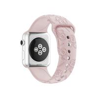Silikono graviruota apyrankė skirta Apple Watch Series 9 41mm 45 Ultra 2 49mm moteriškam dirželiui, skirta iWatch 8 7 4 5 6 se 42mm 44mm 38mm 40mm apyrankei 49mm šviesiai rausvos spalvos
