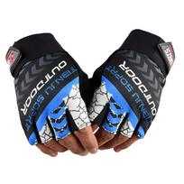 Unisex lauko sportinės jojimo pirštinės aptemptos Neslidžios sugeriančios pirštinės Free size mėlyna